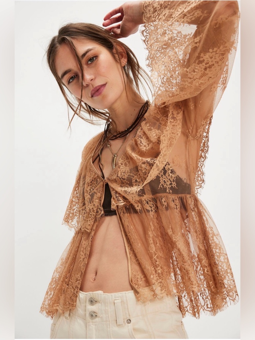 NWT Free people X Nigel Preston Lace Edwardian Top  Regular $187
